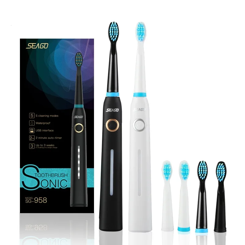  Seago SG958 USB перезаряжаемая электрическая зубная щетка от