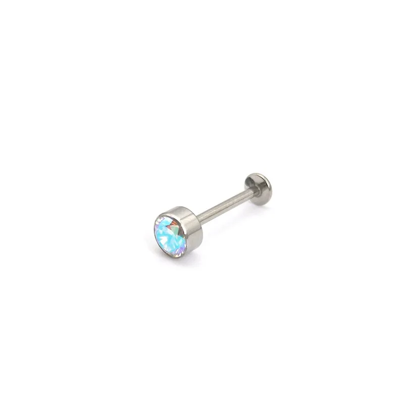 G23/F136 titanium body piercing jewelry zircon piercing titanium astm f136 stud septum piercing jewelry