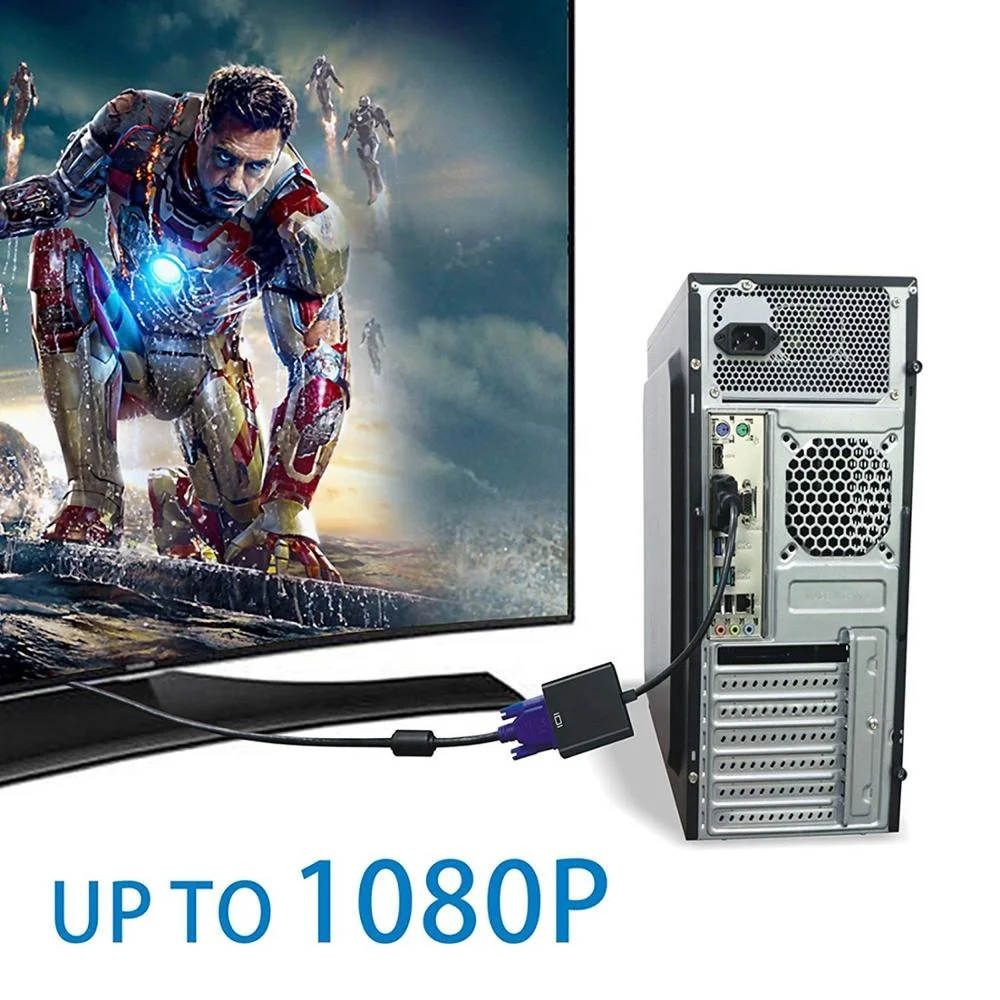 DVI 24+1 Pin Dual Link to VGA 15Pin Active Cable Adapter vga2dvi converter DVI to VGA Data line Computer monitor butt joint