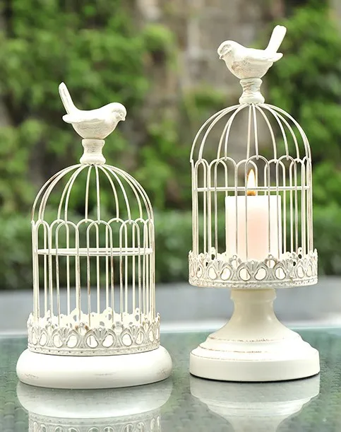 Bird Cage Rustic Metal Customized Nordic Home Decoration Luxury Candlestick Holder For Candles