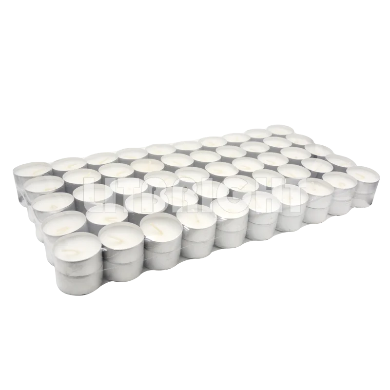 Factory professional aluminum holder unscent white tealight candle