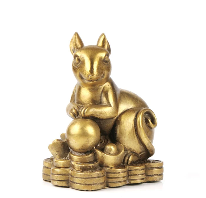 Bronze material  Chinese zodiac animals  Rat Statue craft chinese  new year gifts