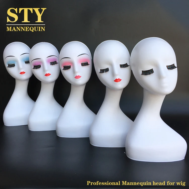 home white mannequin head with realistic lashes hijab mannequin mannequin head long neck