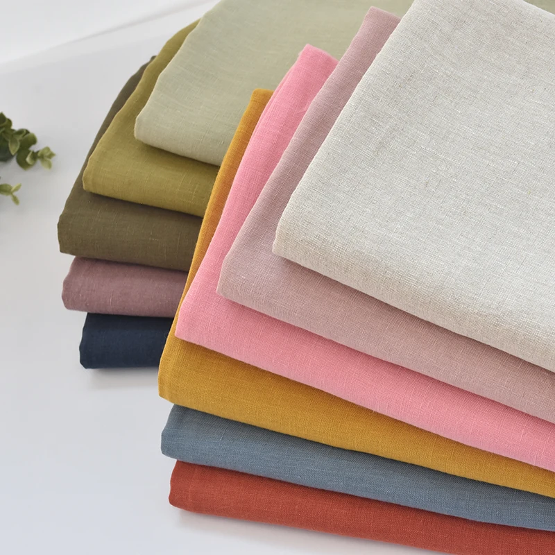 Wholesale Yarn Dyed Linen Fabric Premium Pure 100 Linen Fabric For Kids Clothing Women Dress Stonewash Linen Fabric
