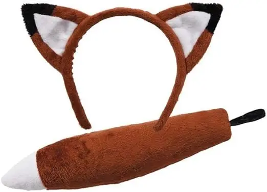 FOX Ears and Tail Set Animal Headband Fancy Dress Costume Accessory