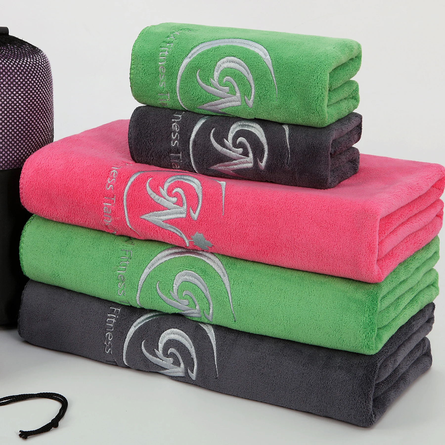 Durable high quality high density microfiber sport towel set quick-drying water absorbing bath beach spa towel salon head towel