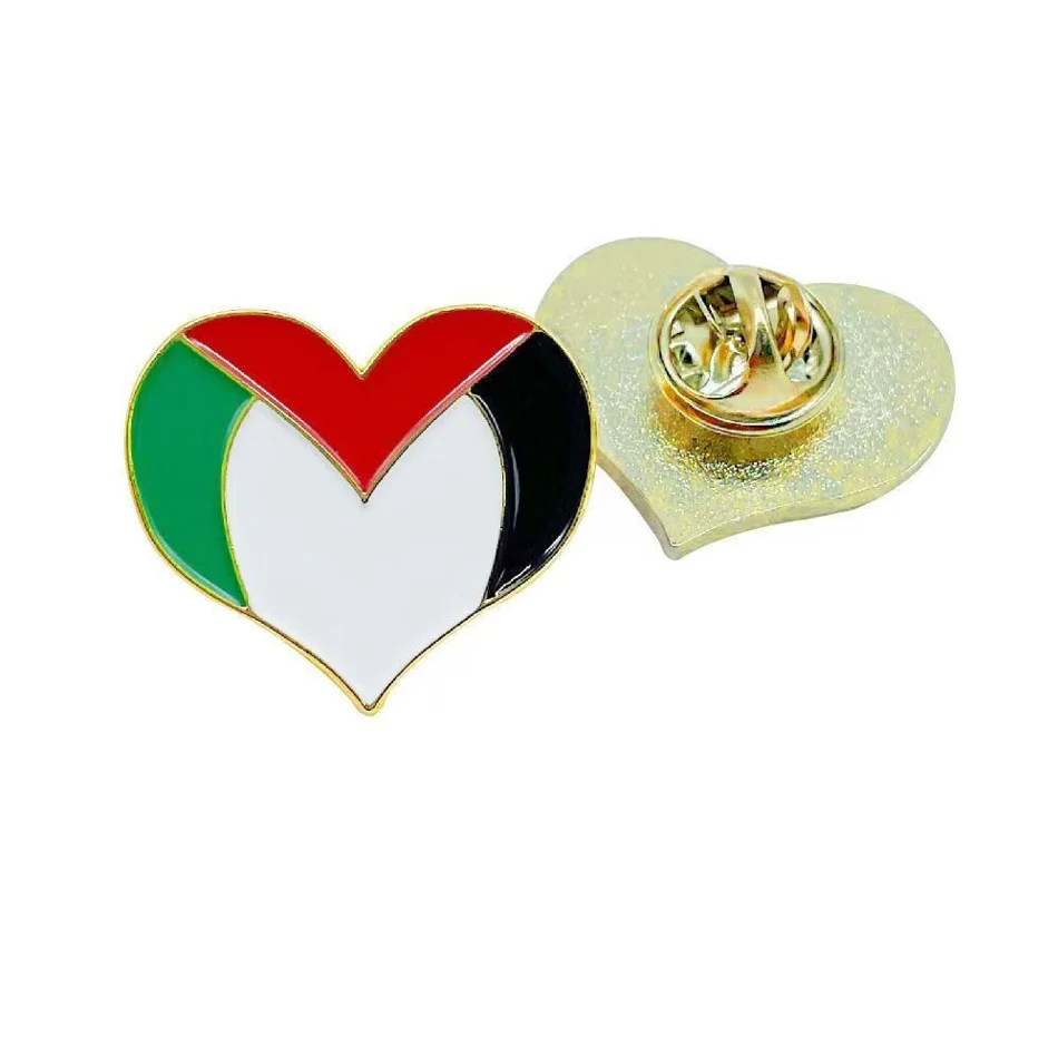 Wholesale Cheap In Stock Metal Lapel Pin Free Palestine Lebanon National Flag Enamel Pin Badge Brooch For Peace And Love