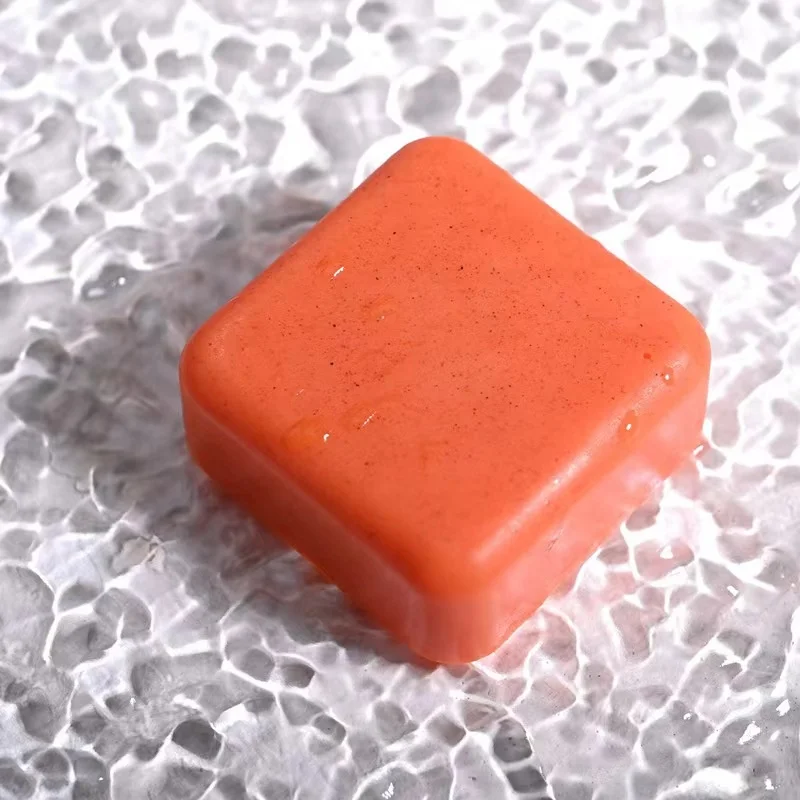 Natural Handmade Turmeric Tartaric Acid Soap for Brightening and Blemishes in Customized Logo Packaging