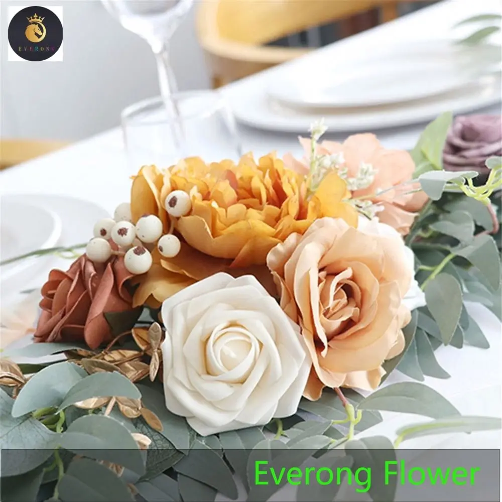 Wedding Centerpieces Decor Arch Flower Backdrop Willow Eucalyptus Leaf Garland with White Flower