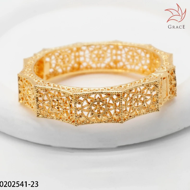 Cheap Custom Dubai Gold Bangles Filled Open Cuff Fine Bracelets & Bangles Arab Jewelry Moissanite Bracelet Women For Wedding