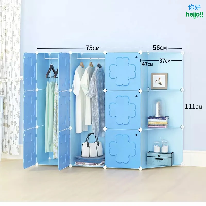 Cheap 12 Cubes Black Plastic Cabinet Fitted Wardrobes Armoir Bedroom Wardrobe Closet With Shoe Rack