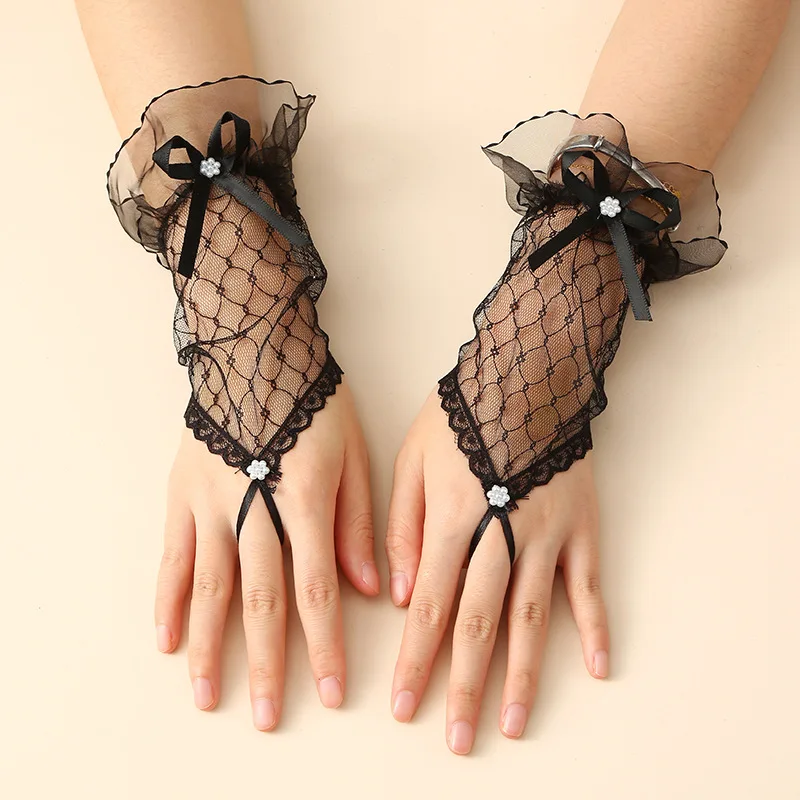 TY lace mesh hook finger gloves Opera Holiday Party Birthday Carnival Dancing Costume Accessories Glove costumes and accessories