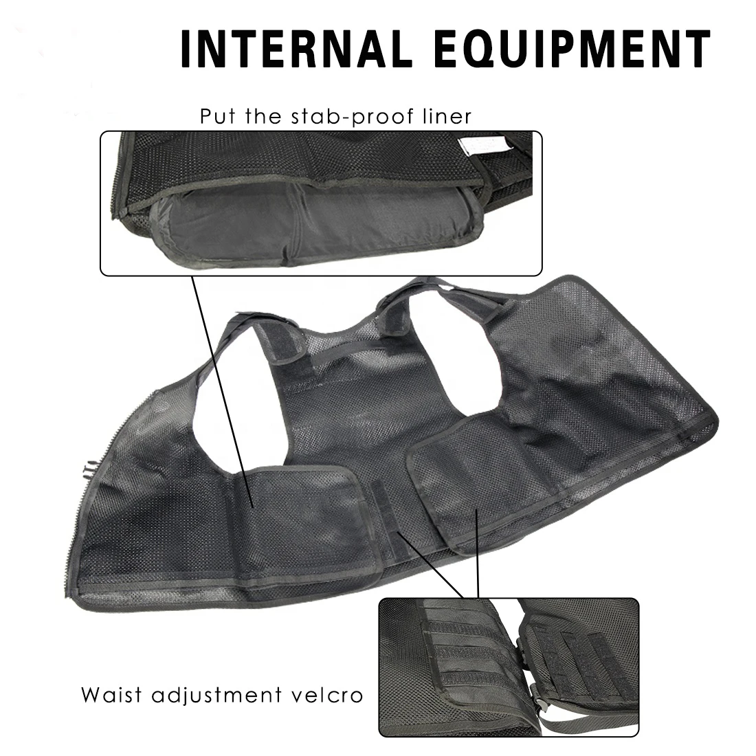 Custom Logo Detachable Utility Stab Proof Mesh Reflective Security Personal Protective Tactical Vest