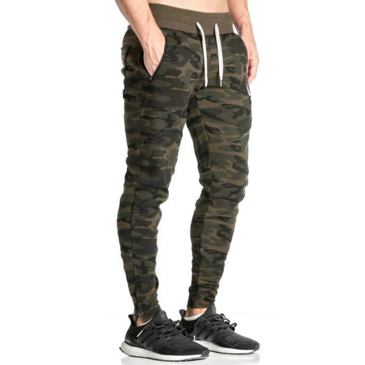 Autumn new Fitness Sexy muscle jogging pants Leisure Running Drawstring Breathable Foot zipper Thread GYM trousers