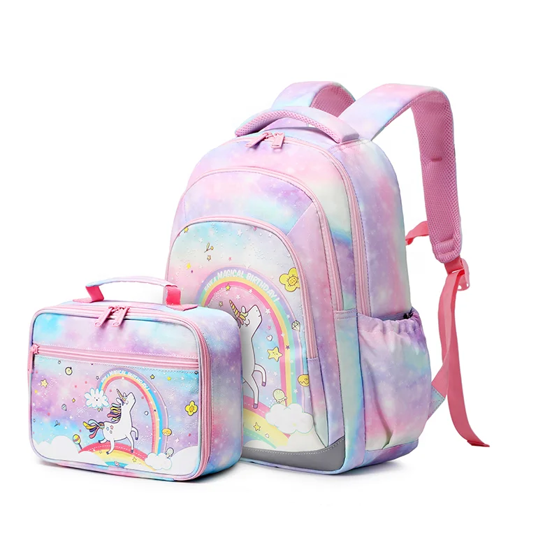 mochilas escolares kids backpacks for school children pink floral girls bag kids school supplies set