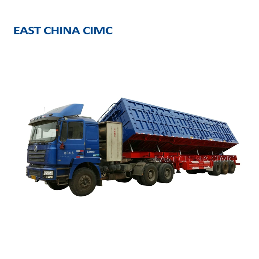 40ft Container Side Wall Tipper Truck Trailer For Coal