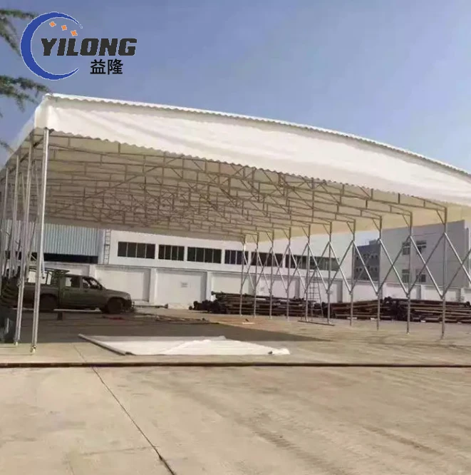 Easy Installation Canvas Roof Steel Structure Folding Garages