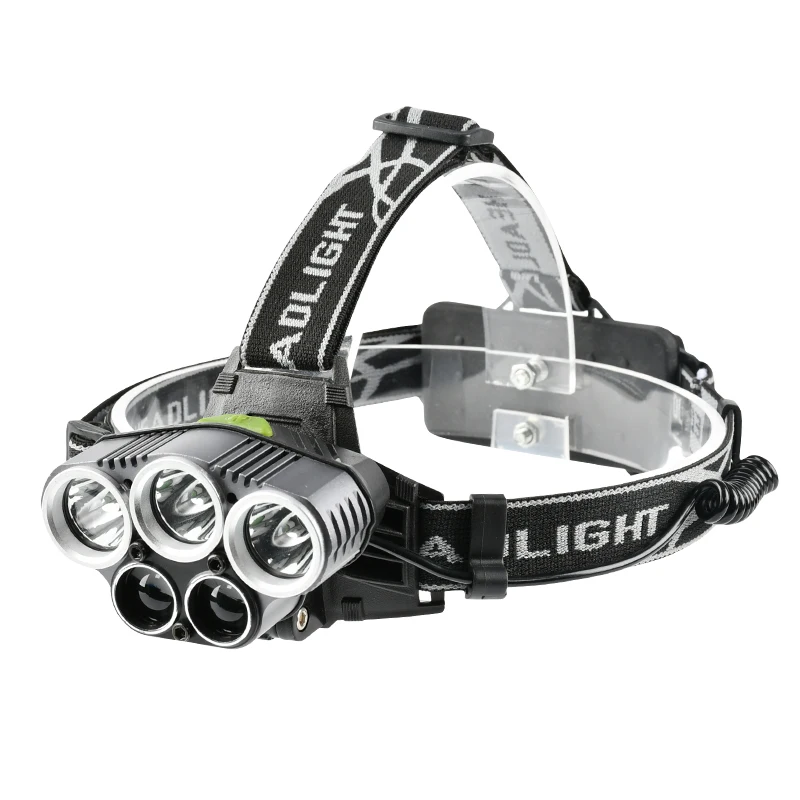 high power camping headlamp flashlight head torch light linterna led de cabeza 5 led head lamp rechargeable