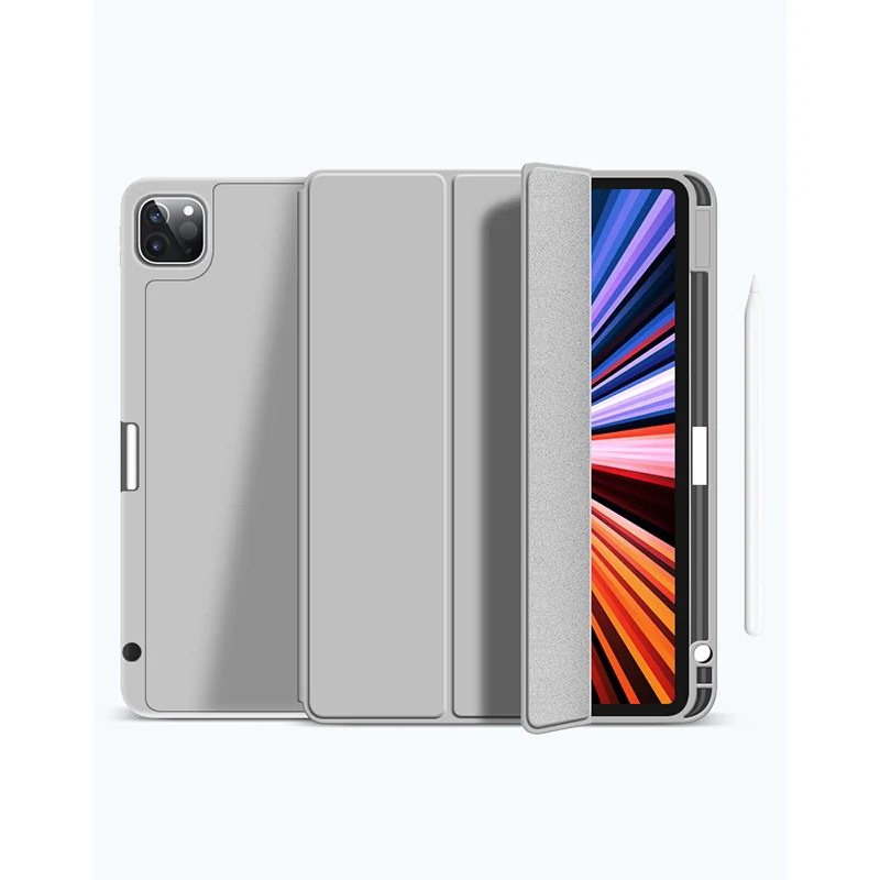 Tri-Fold Soft Silicone Case For iPad 10th 2022 PU Leather Shockproof Smart Cover Tablet Case with Stand Holder Pen Slot