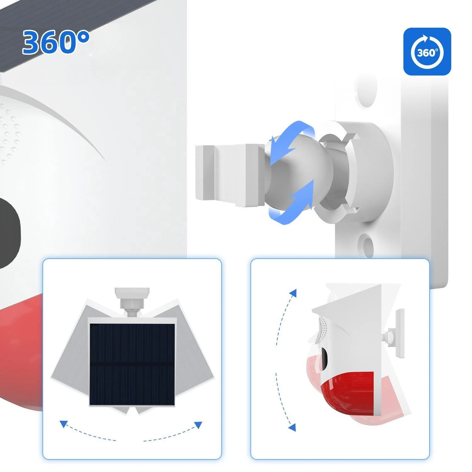 WiFi Solar Alarm Light with Motion Sensor PIR Sensor Infrared Detector Outdoor Solar Alarm with Waterproof Monitor  for Home