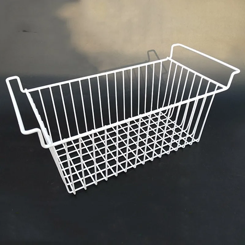 Large Rectangular Refrigerator Iron Wire Grid Baskets Metal Hanging Basket for Kitchen Freezer