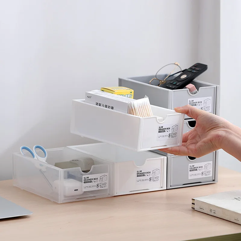 Multilayer drawer clutter box Desktop plastic box toiletries organizer Kitchen storage box Snack organizer basket