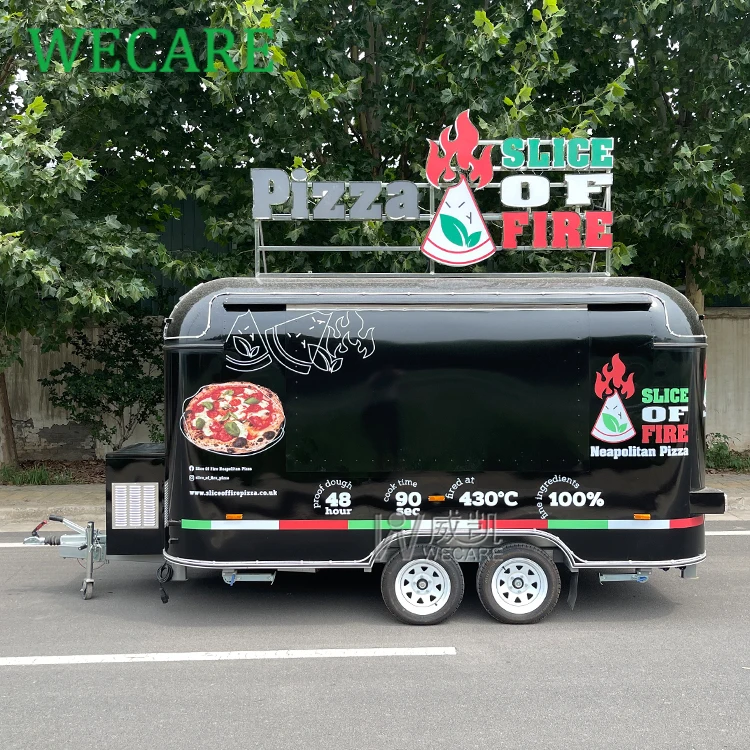 WECARE Custom Foodtruck Icecream Pizza Snack Fast Food Truck Fully Equipped Mobile Restaurant Catering Trailer with Oven Grill