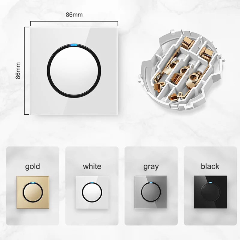 YINKA Customized Boutique High Quality Tempered Glass 16A Air Conditioner USB Socket Home Touch Wall Switch