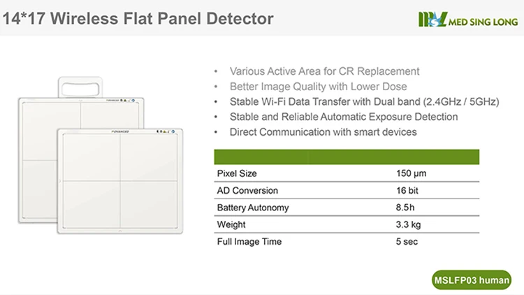 Mars 1417V 14X17 inch Wireless Flat Panel Detector for DR X-ray Digital Imaging