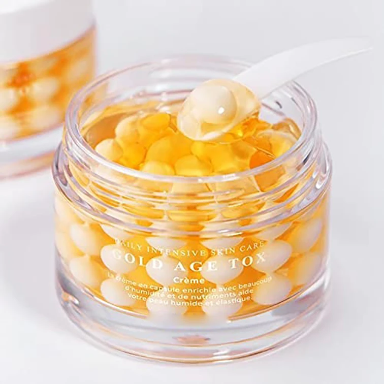 Korean Private Label Magic Facial Cream Moisturizing Anti-Wrinkles Repair Gold Age Tox Capsule Collagen Vitamin C Rich