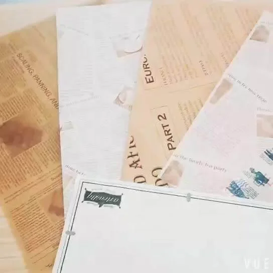 Low Price Sandwich Patty Burger Cooked Food Oil-proof Wrapping Paper News Paper Style Food Wrap Tissue Paper With Custom Logo