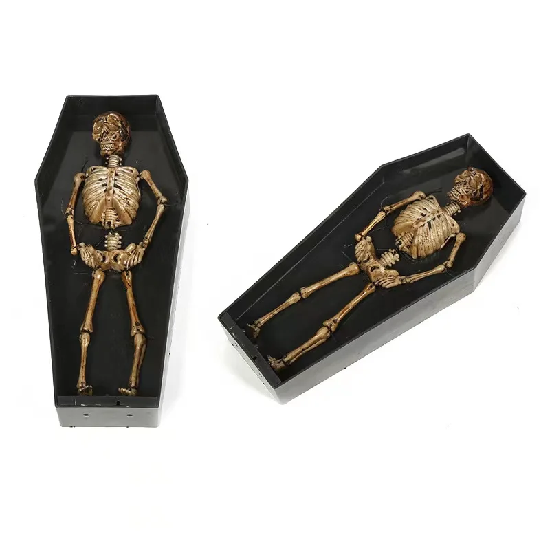 Dancing Skeleton Toys Halloween Scary Coffin Skeleton Electric Halloween Prank Toy Halloween Party Supplies