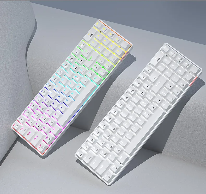 Ajazz AK692 Ultra Compact 60% Form Factor Triple Mode Hot Swap - Mechanical Gaming Keyboard ABS Keycaps RGB Backlit