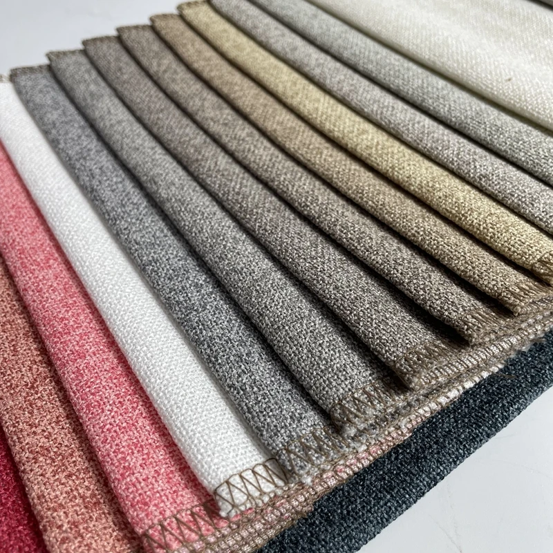 Factory Direct Yarn dyed polyester chenille plain linen fabric chenille fabric for sofa