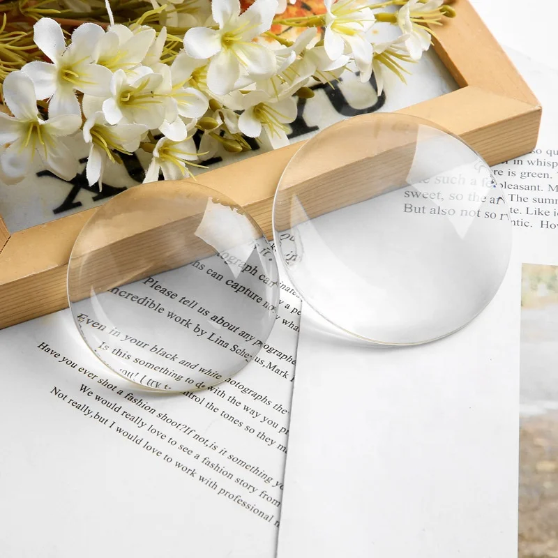 Round Clear Glass Cabochons Premium Round Domed Top Glass Cabs Transparent Magnifying Clear Glass for Pendants