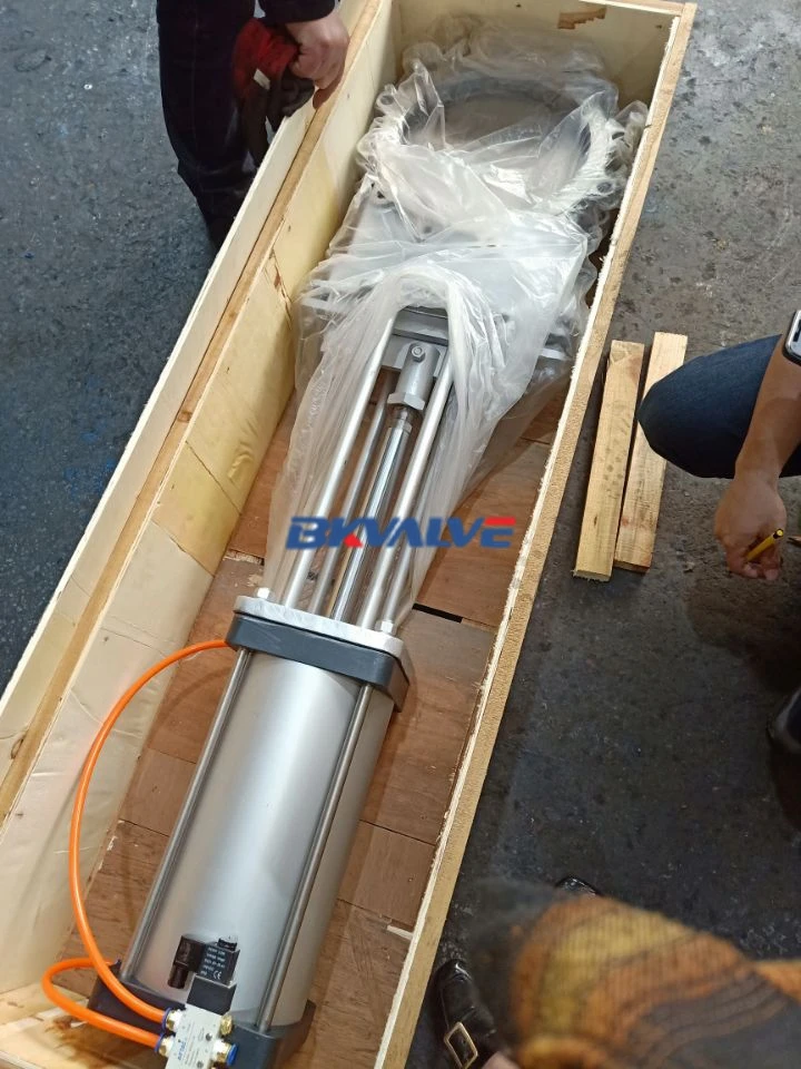QT450 пневматический ножевой запорный клапан с конической шестерней