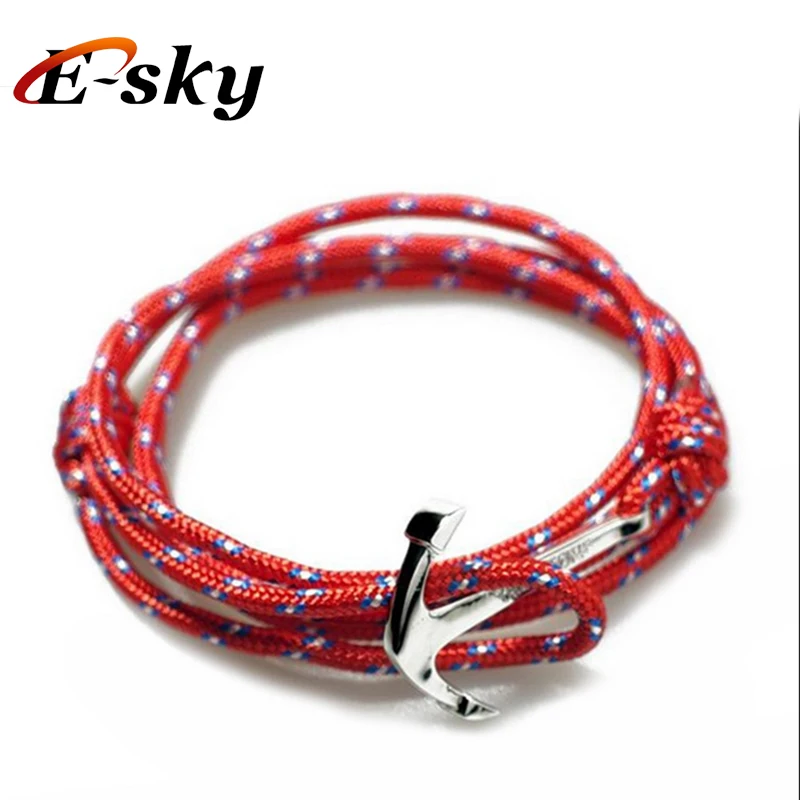 Мода на заказ ручной работы нейлон корабль якорь шнур выживания Веревка Браслет