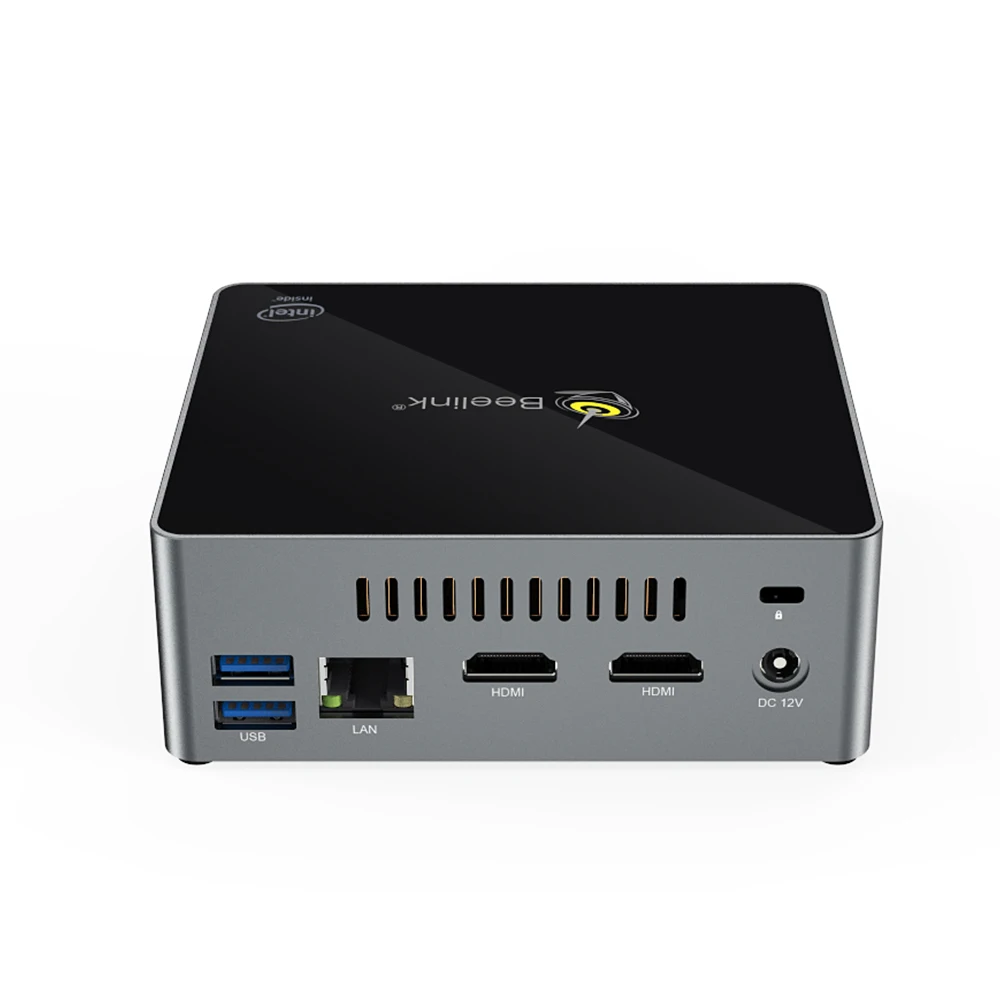 BT4.0 Двойной AC Wifi 1000M LAN WIN10 Ubuntu Beelink четырехъядерный Intel J3455 Портативный 8 + 256 GK35 Мини ПК геймер с автоматическим включением питания