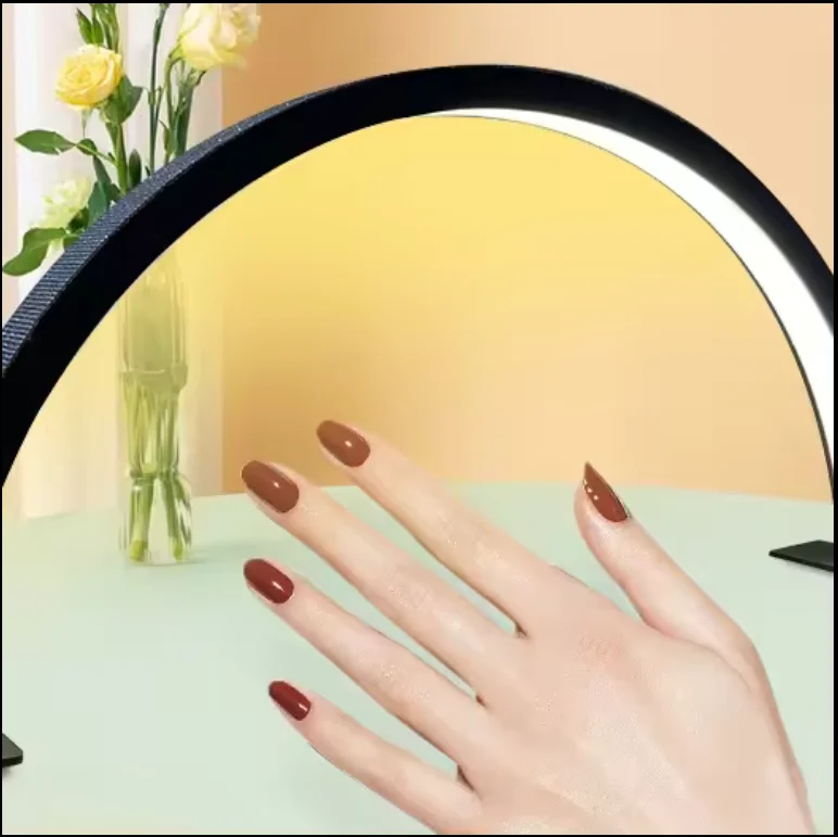 New Large Size Warm White Dimming Round Crystal half moon led light manicure personalized uv led nail desk lamp For Nail Salon