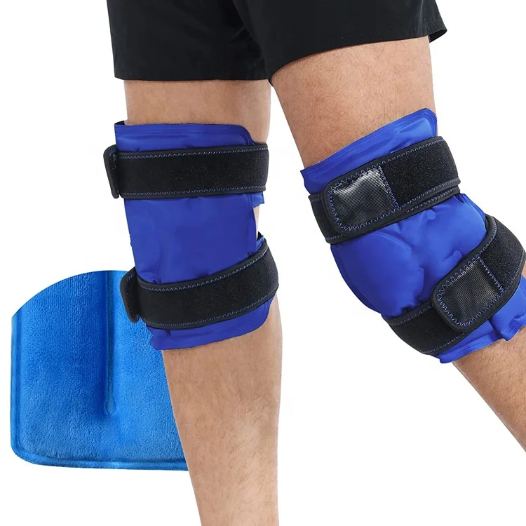 Rehabilitation Therapy Supplies Hot and Cold Knee Compression Gel Ice Wrap Reusable Large Ice Wrap for Knee