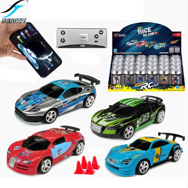 Spain Local shipping Mini cola Speed RC Radio Remote control Micro Racing Car Led Light Vehicle App Phone Sensor Model Play