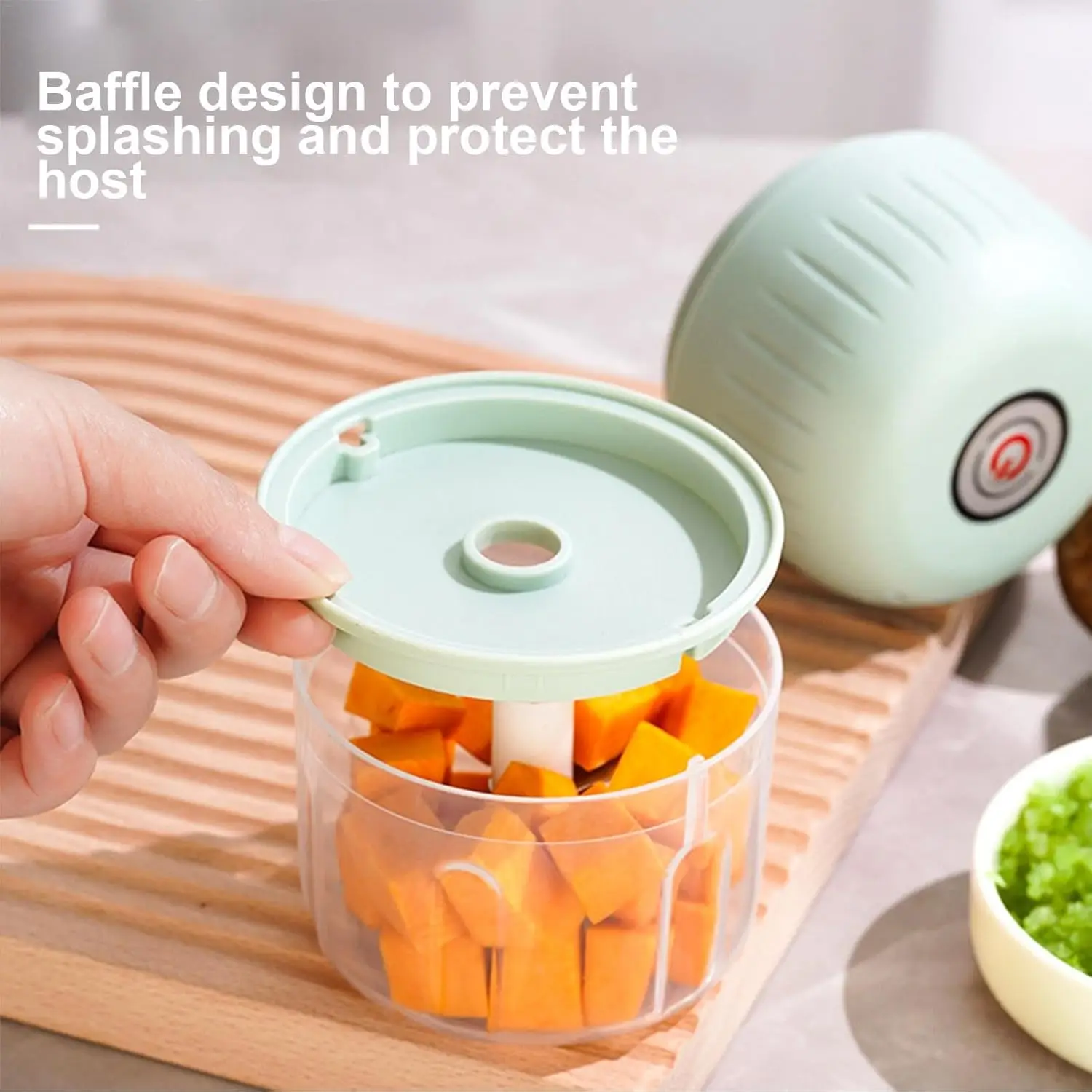 Electric Garlic Chopper Portable Cordless Mini Food Processor Rechargeable Vegetable Chopper Blender for Nuts Chili Onion Minced