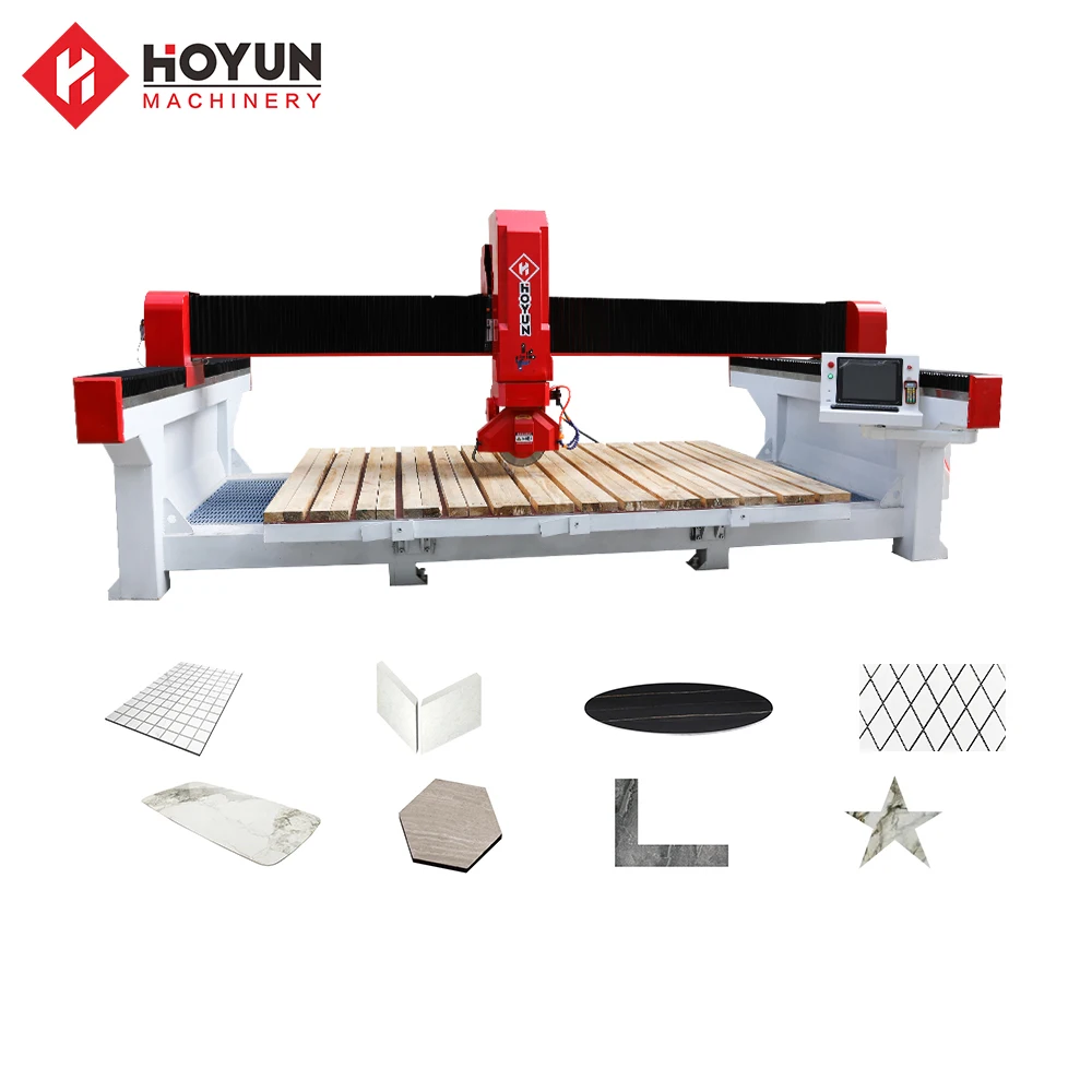 Hongyi stone machinery Italian cnc software bridge saw granite marble Stone slab Cutting lathe 4 axi sink cutting machine