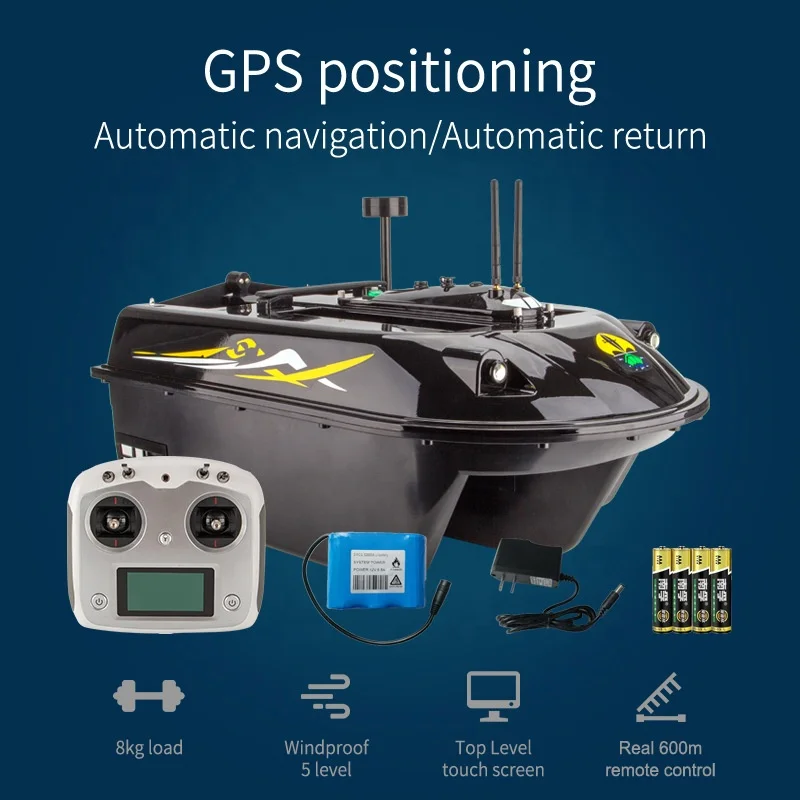 Rising 2023 New China GPS RC 16000 mAh 4 Hoppers 600m Control With Fish Finder Carp Fishing Bait Boats