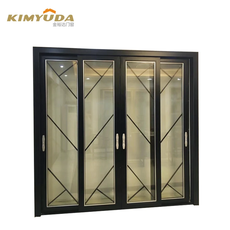 Commercial Residential Lowes Glass Transparent Long Aluminum Bi Folding Accordion Bifold Sliding Exterior Door With Locks