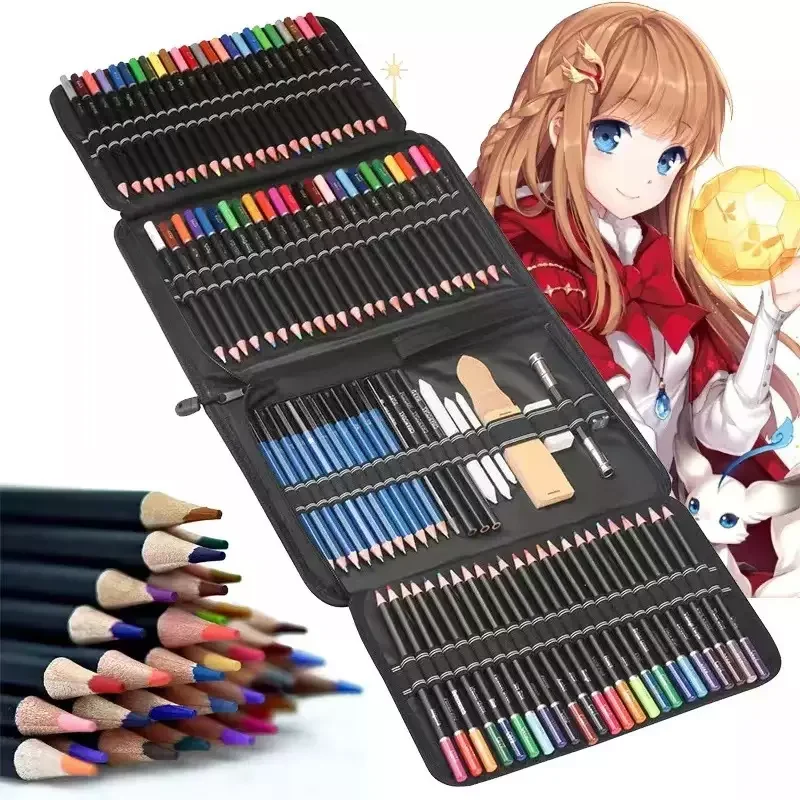 Professional high class classical Wholesale customized drawing sketch multiple color 145 pieces of oily drawing colour set