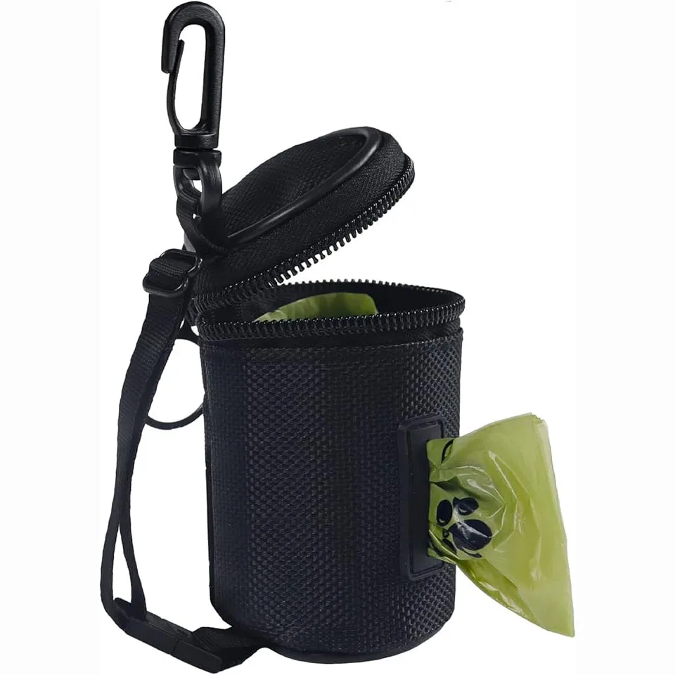 Black Dog Poop Bag Holder Dog Waste Bag Dispenser Dog Poop Bags Rolls Holder for Leash