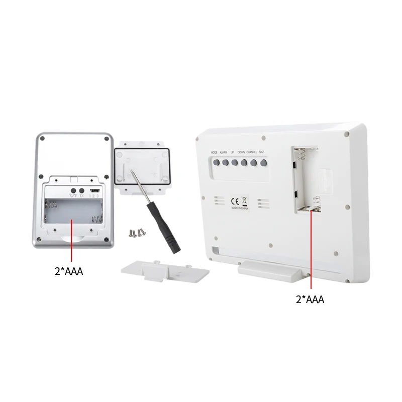 Household wireless weather station clock indoor and outdoor thermometer hygrometer digital calendar alarm clock