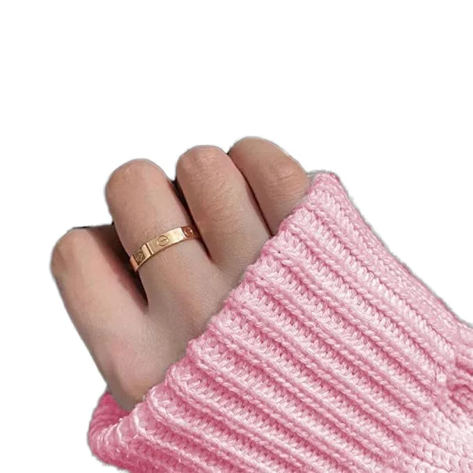Romantic Love Brand Ring Non Tarnish Waterproof Stainless Steel 18K Gold Plated Finger Rings Women