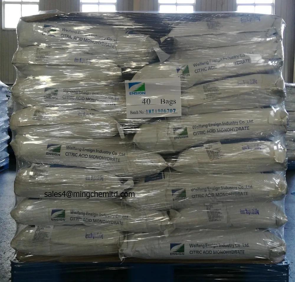 ENSIGN/RZBC/UNION/TAIHE 10-80mesh FCC/USP/BP China factory offer Citric Acid Monohydrate